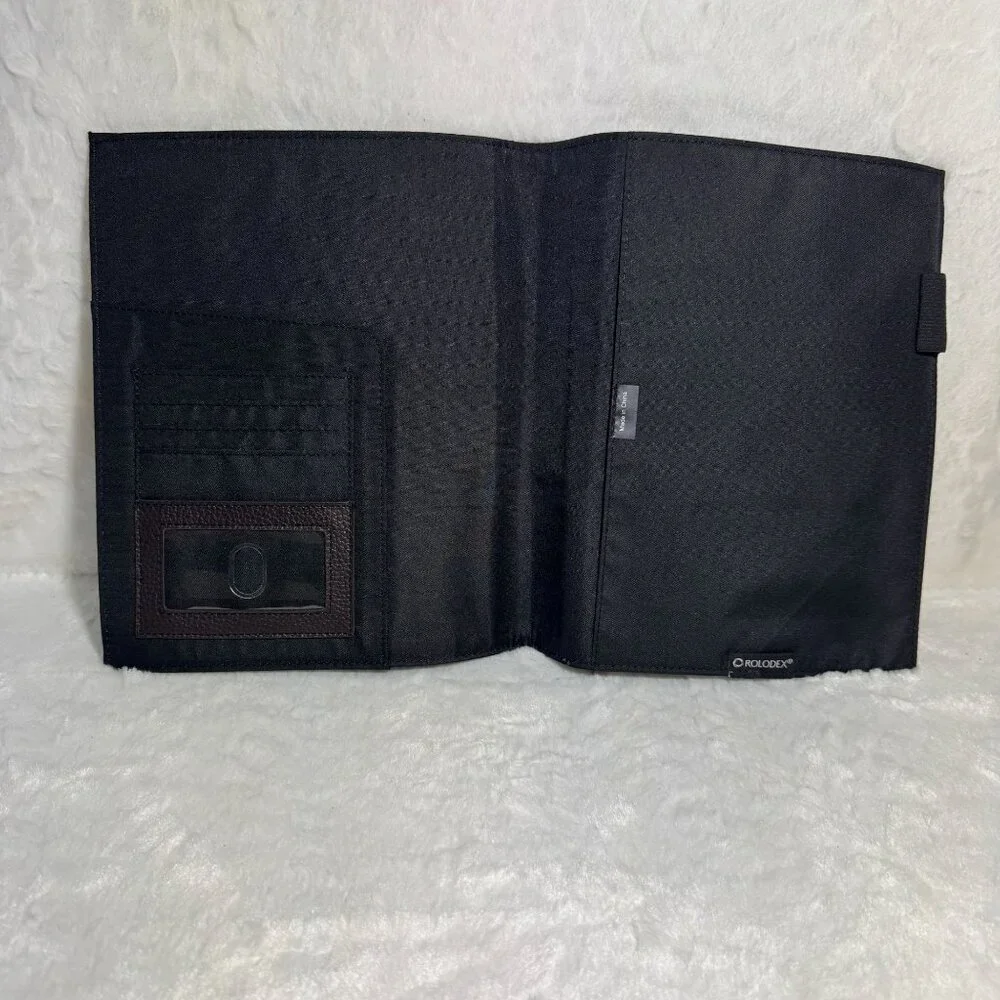 Rolodex Business Journal Interior Card Organizer & Pen Loop Brown Leather